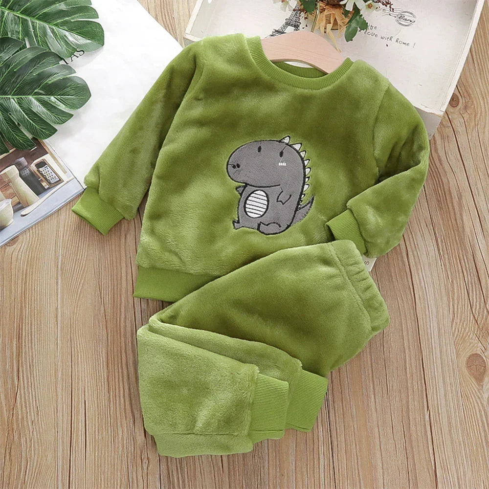 Conjunto Infantil Fleece Dinossauro — Moletom + Calça
