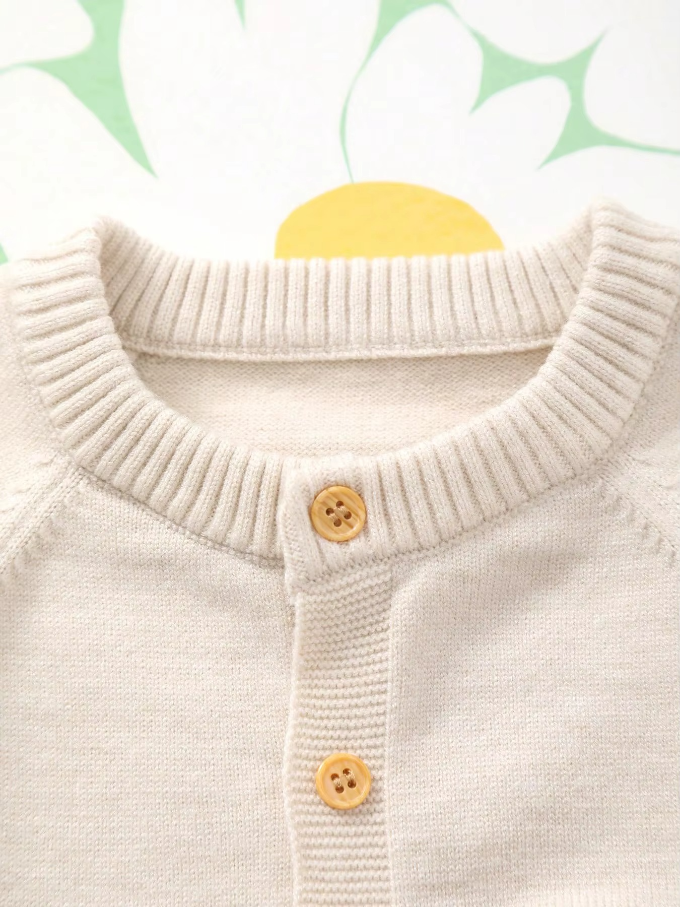 Macacão Bebê Tricô Ovelhinhas — Off-White