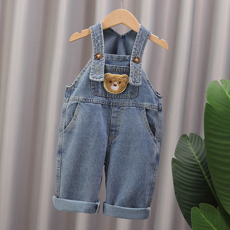Jardineira Jeans Ursinho — Lavagem Clara