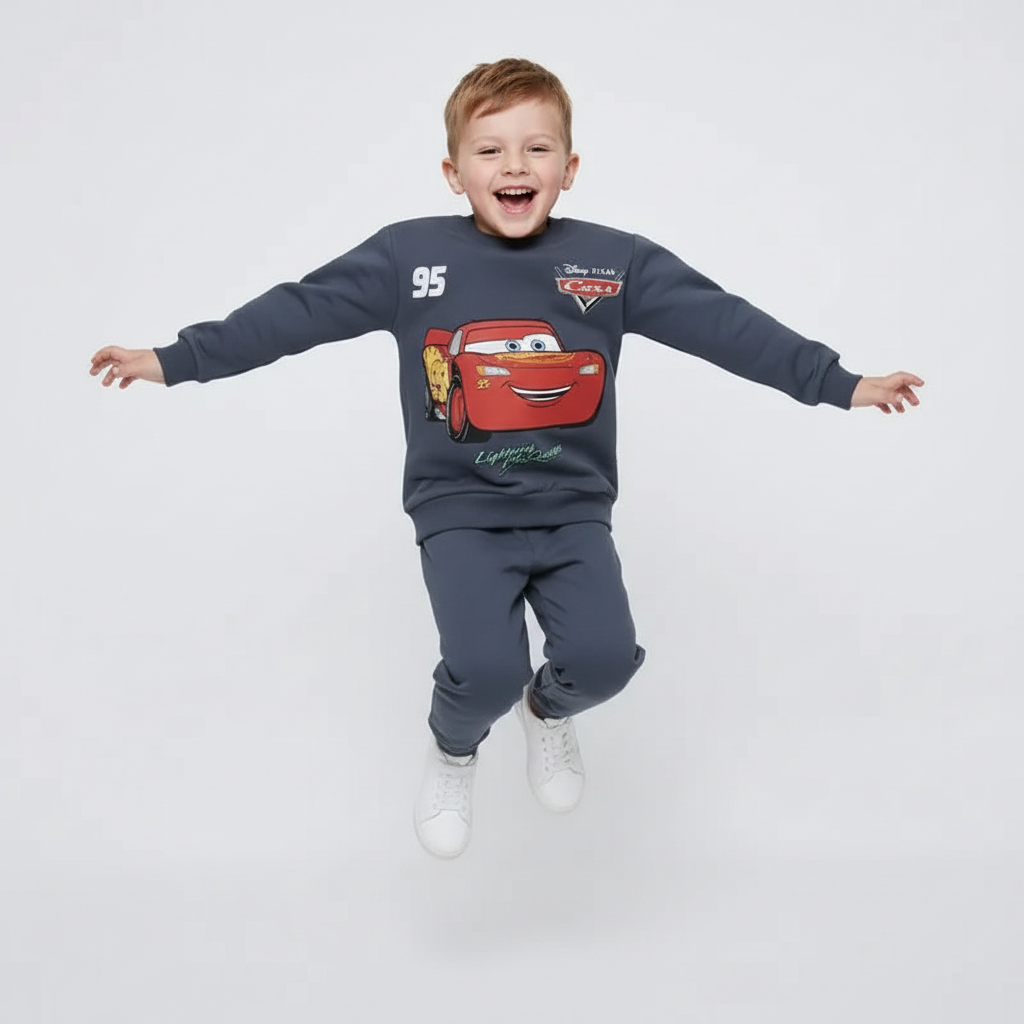 Conjunto Infantil Lightning McQueen — Moletom + Calça de Moletom
