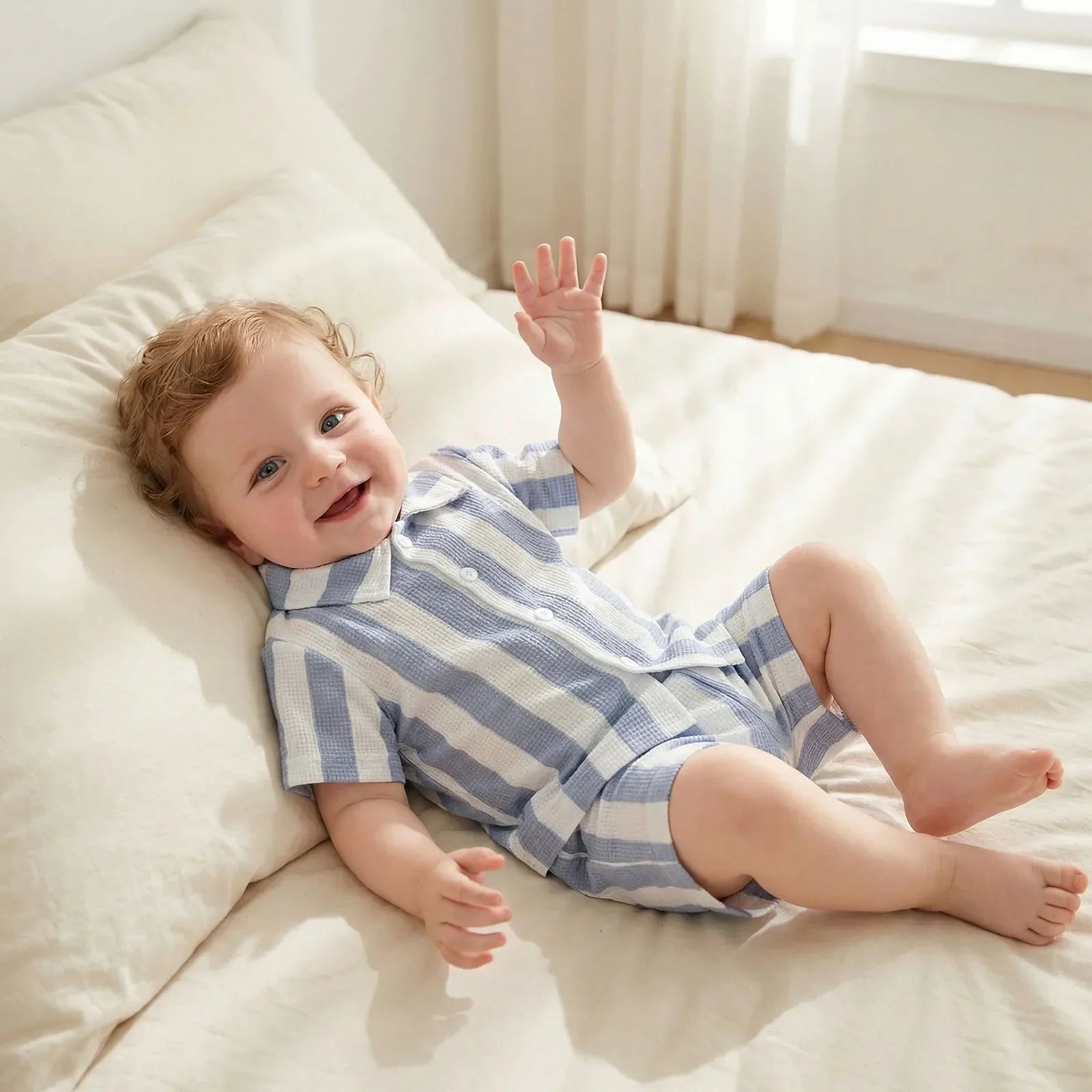 Conjunto Infantil Camisa Listrada Riviera — Camisa + Shorts