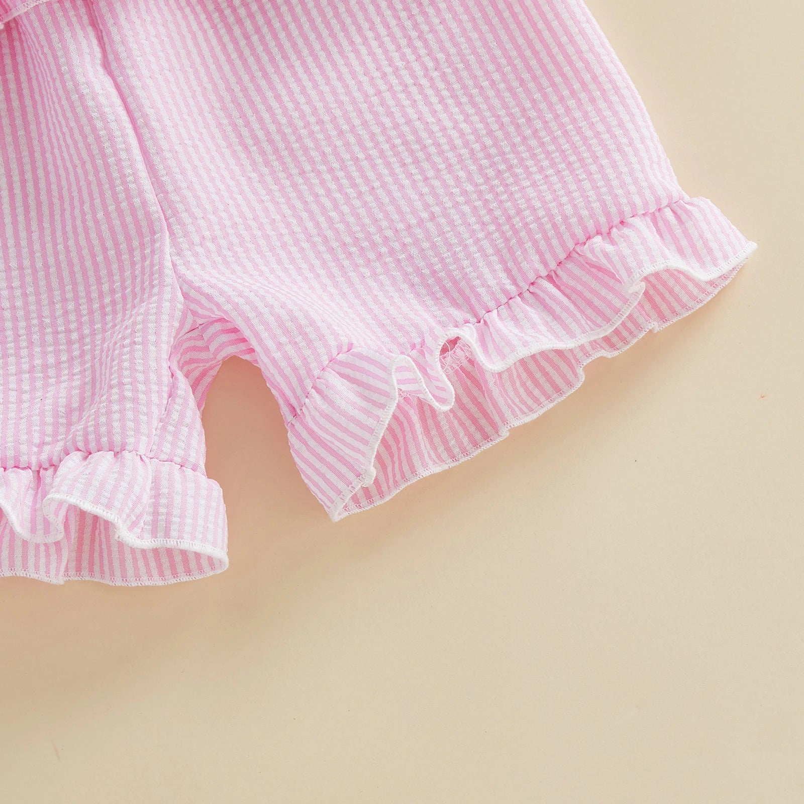 Peter Rabbit Pink Ruffle & Blue Striped Cotton Pyjama Sets