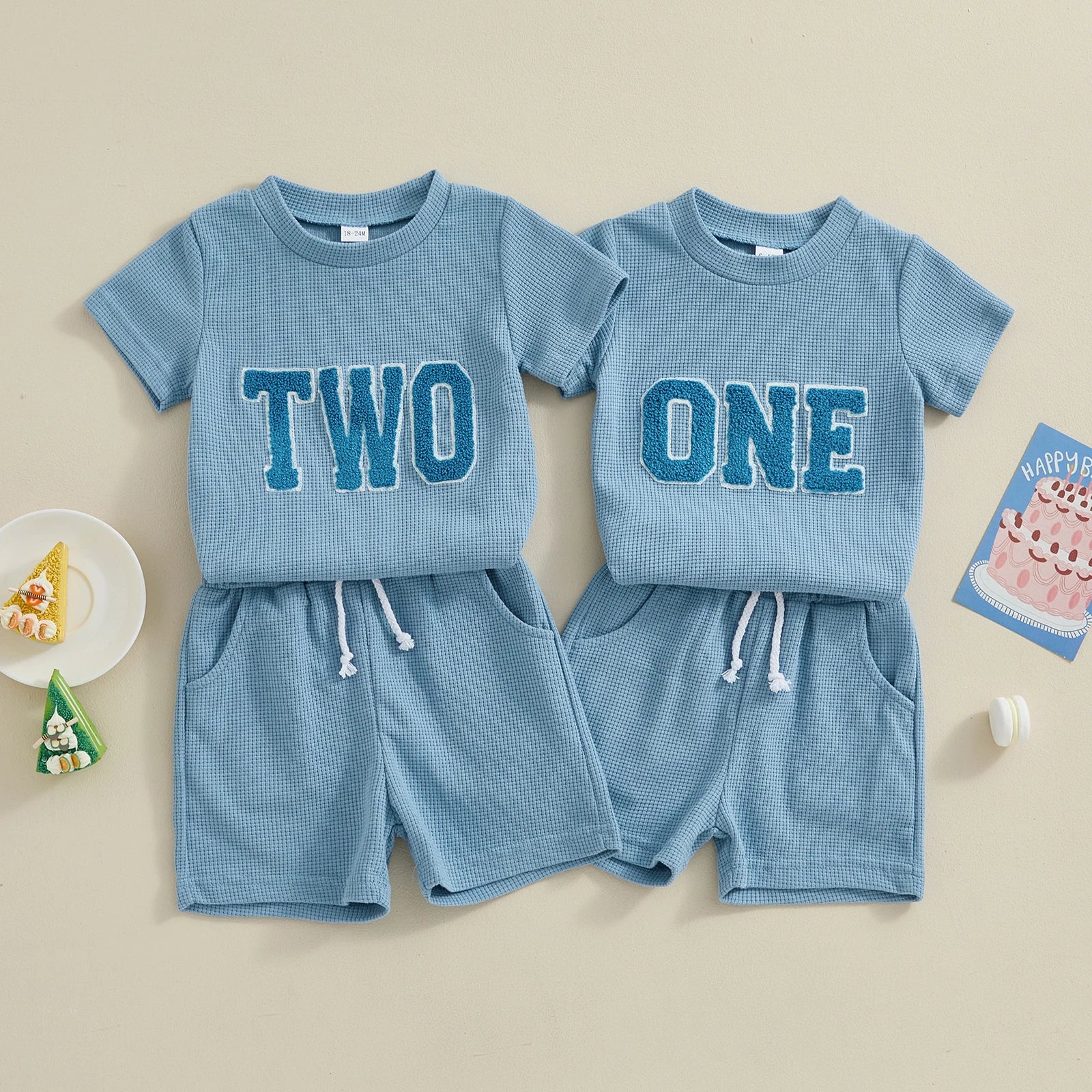 Conjunto Infantil Azul Clássico — Camisa + Bermuda