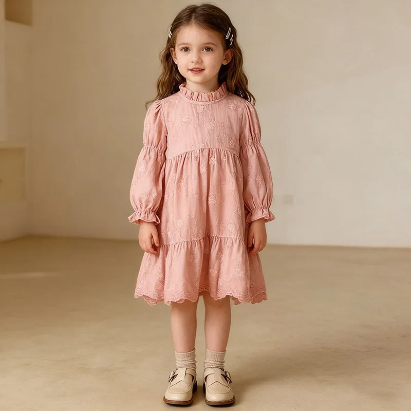 Sofia™ – Vestido Princesa Infantil com Bordado Floral