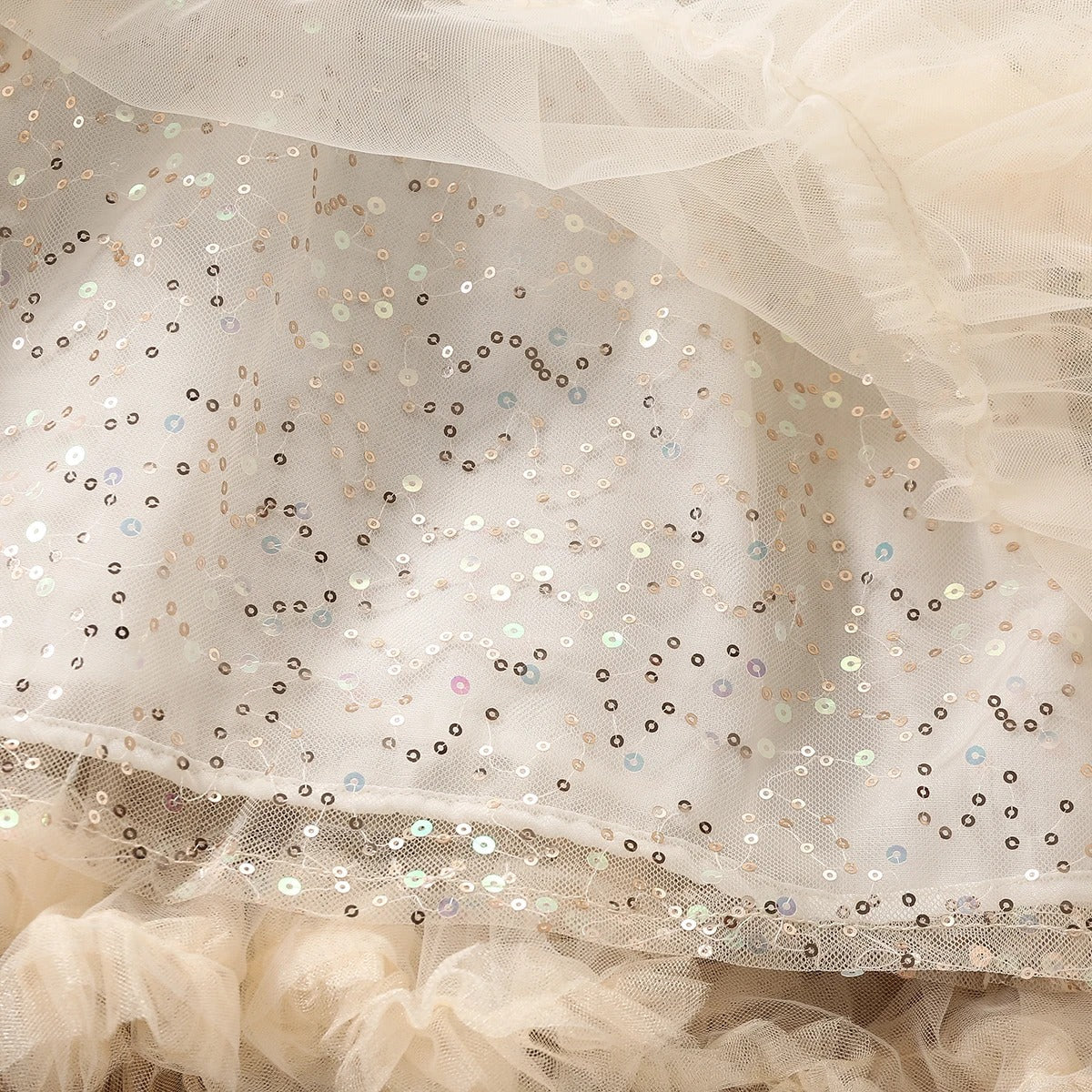 Vestido Infantil Luxo Tule Bordado com Brilho Festa Princesa