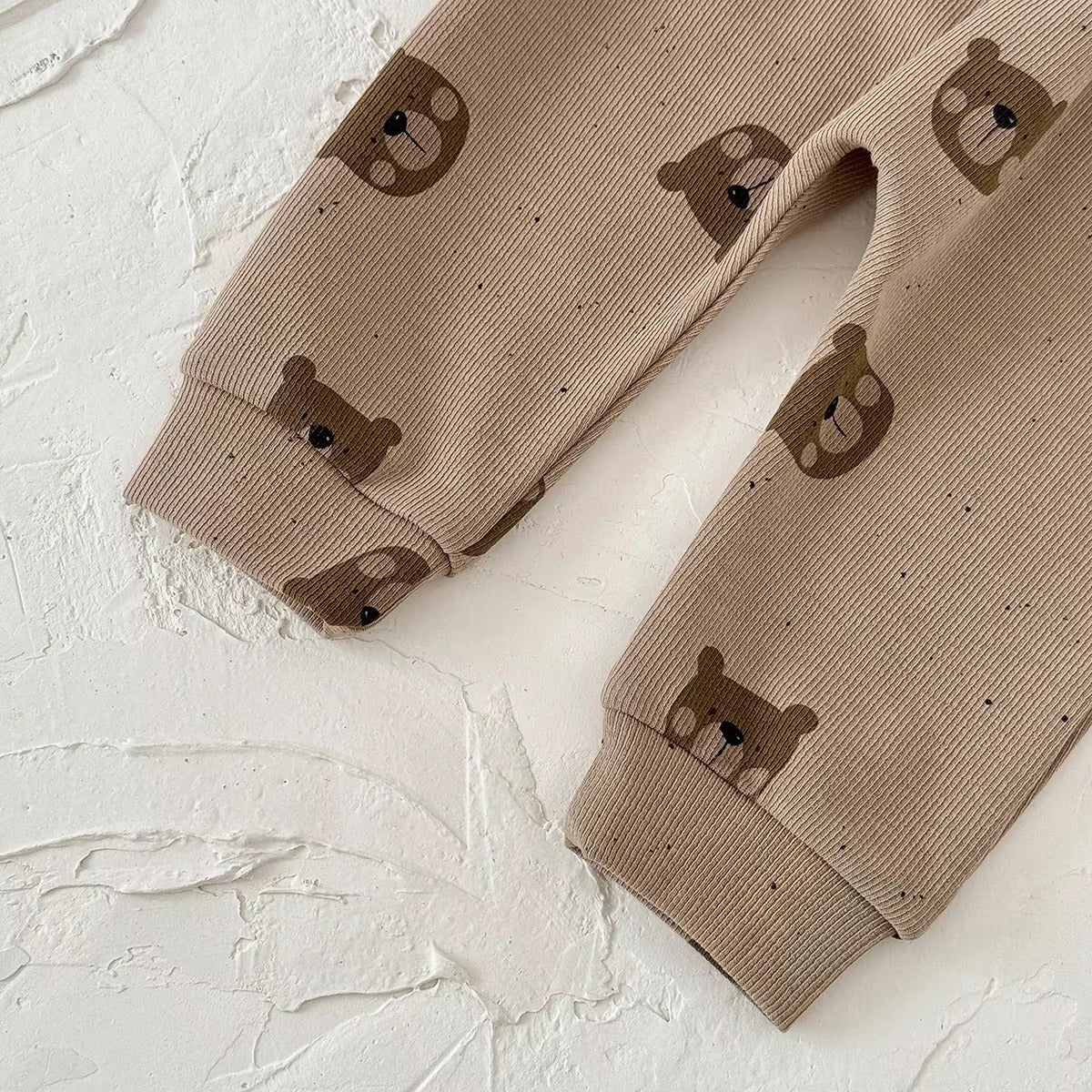 Conjunto Bebê Malha Ursinho no Bolso — Bege