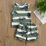 Conjunto Bebê Regata Dinossauros — Camiseta + Shorts