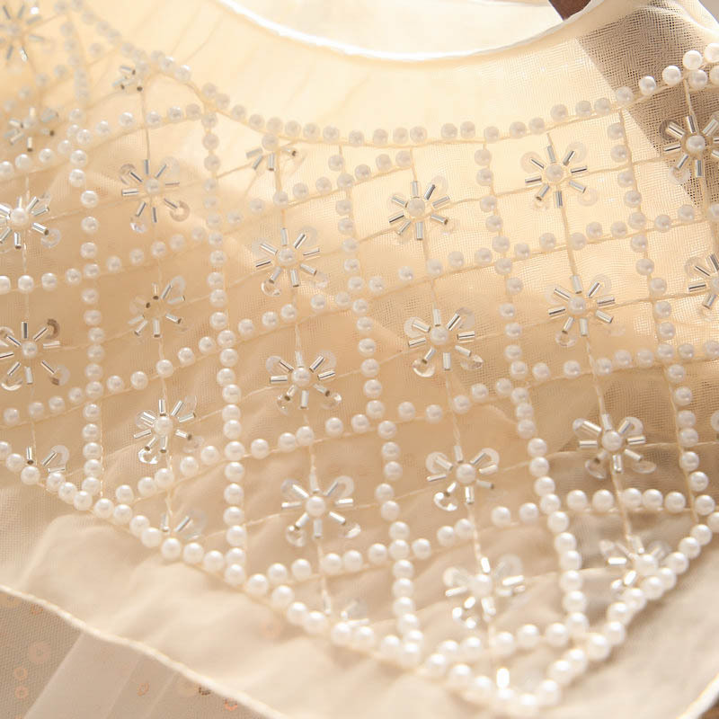 Vestido Infantil Luxo Tule Bordado com Brilho Festa Princesa