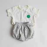 Conjunto Smile Xadrez — Camiseta Preta + Shorts Balloon
