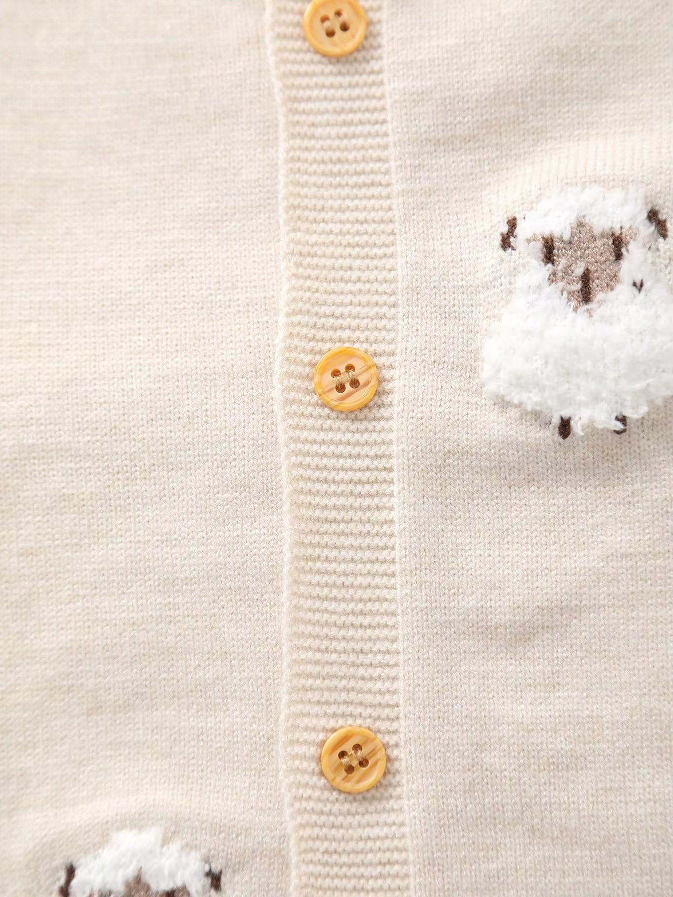 Macacão Bebê Tricô Ovelhinhas — Off-White