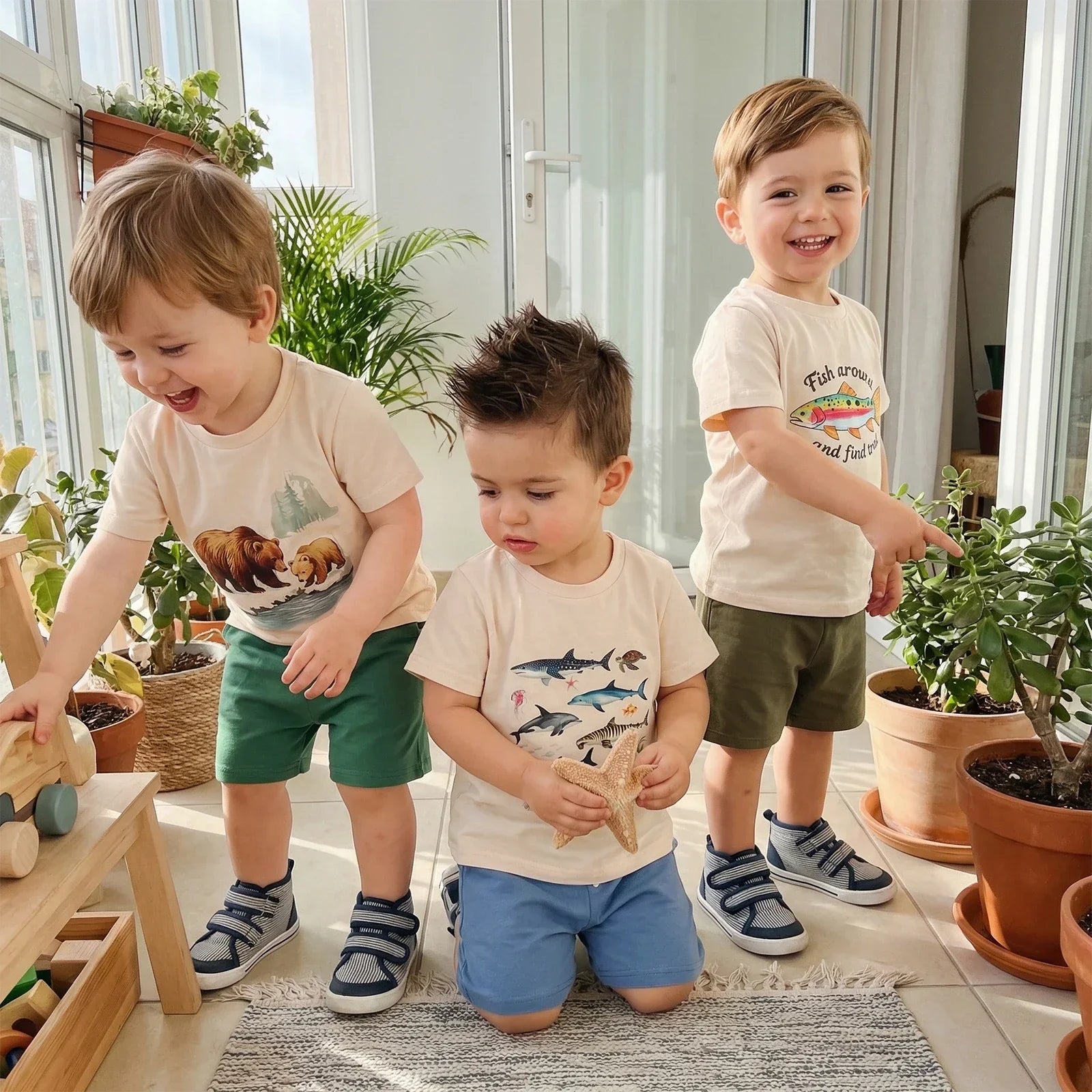 Camiseta Infantil Natureza — Estampas Exclusivas Off-White