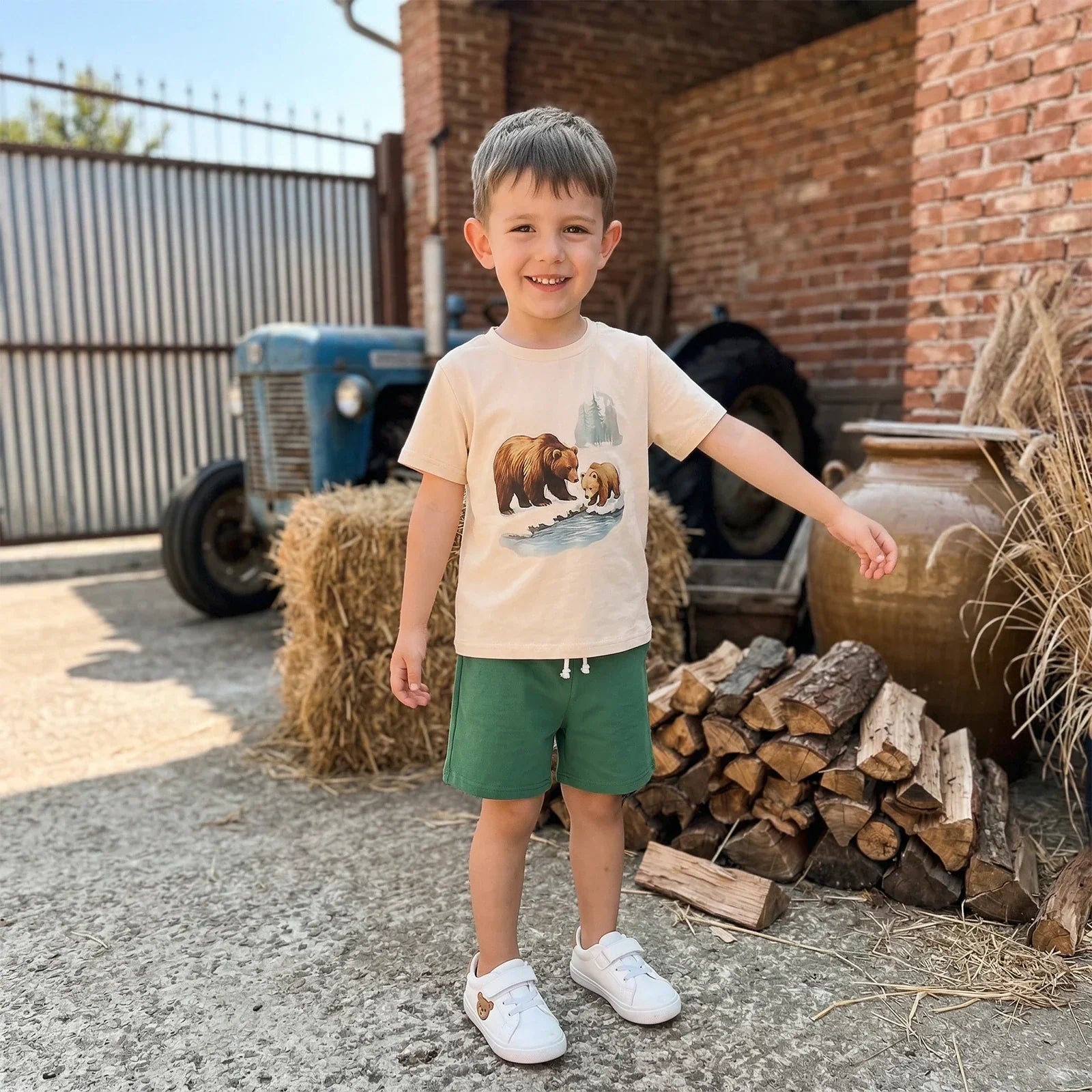 Camiseta Infantil Natureza — Estampas Exclusivas Off-White