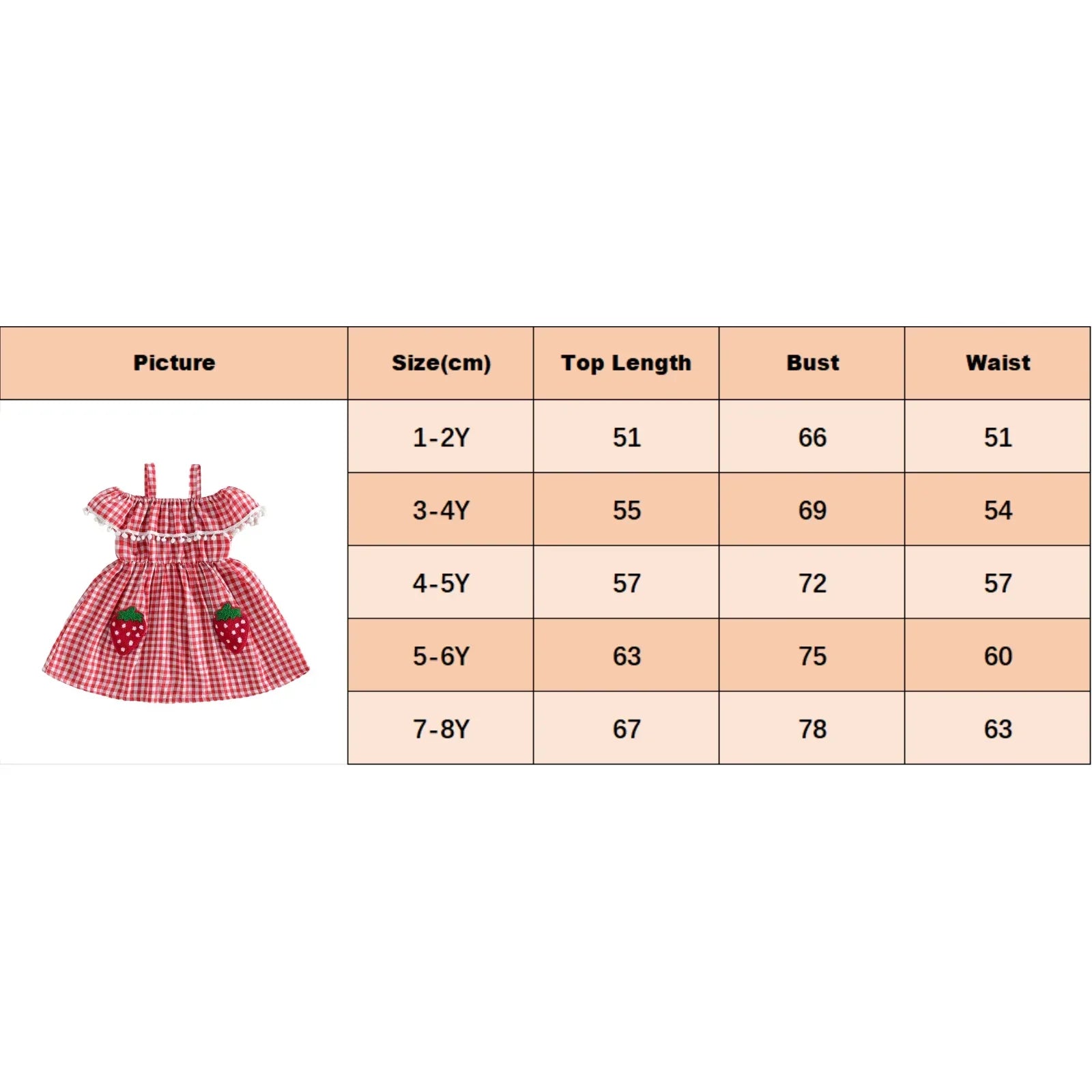 Vestido Infantil Xadrez Moranguinho — Vermelho com Estampa de Morangos
