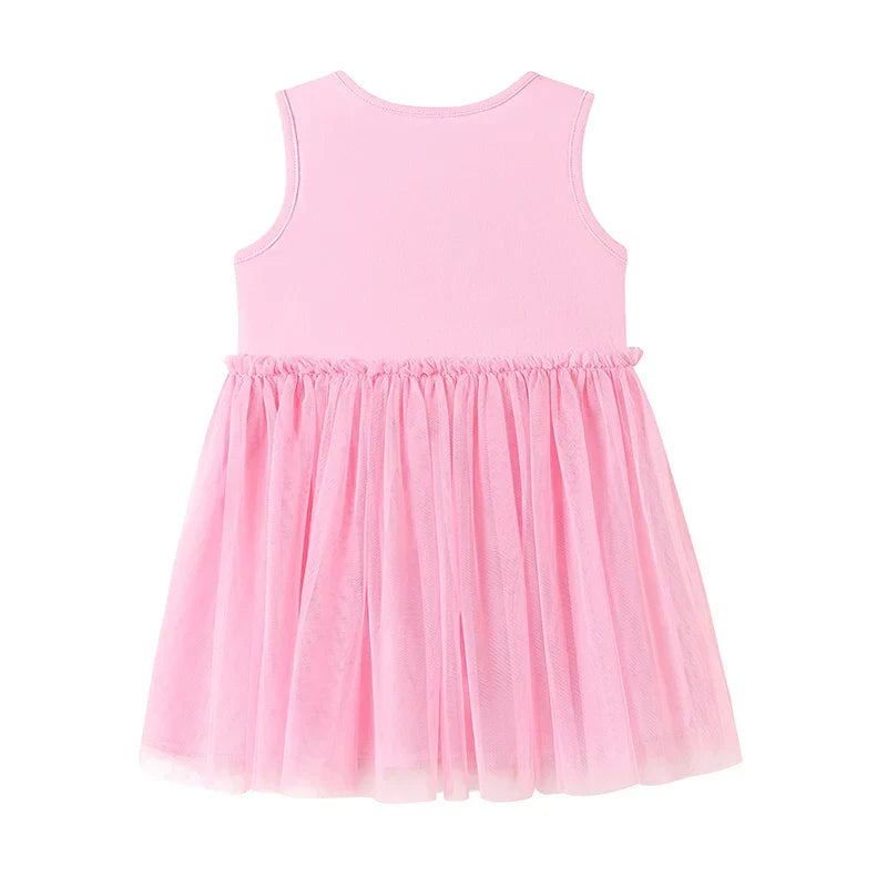 Vestido Infantil Unicórnio com Saia de Tule — Rosa