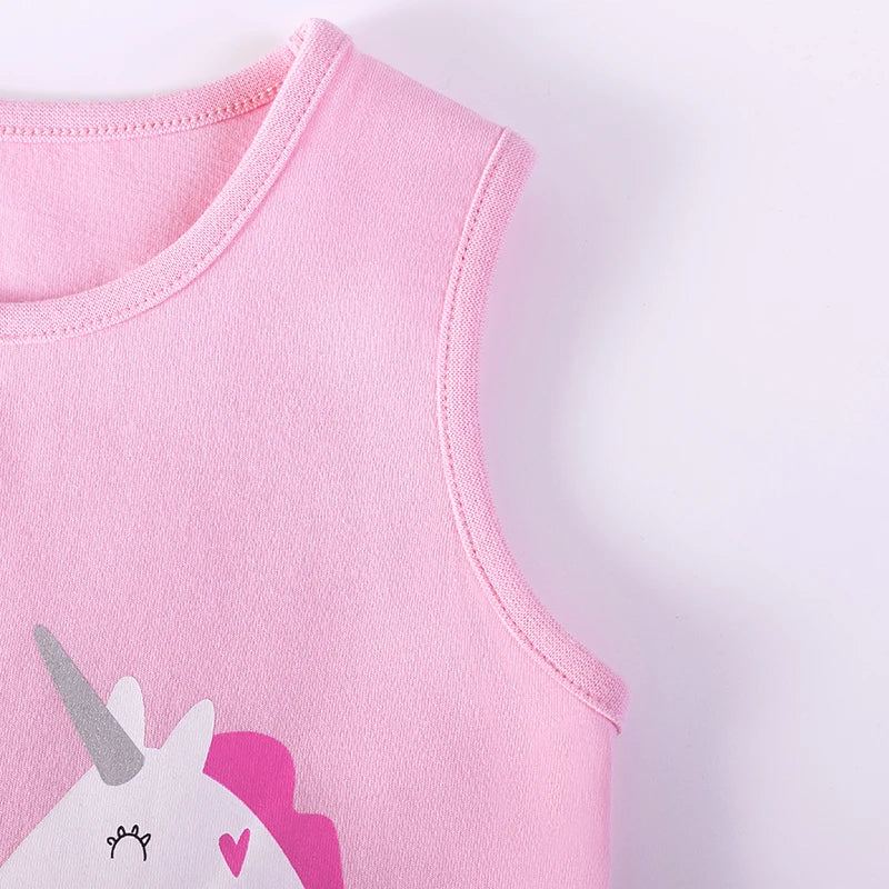 Vestido Infantil Unicórnio com Saia de Tule — Rosa