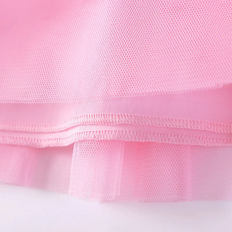 Vestido Infantil Unicórnio com Saia de Tule — Rosa
