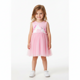 Vestido Infantil Unicórnio com Saia de Tule — Rosa