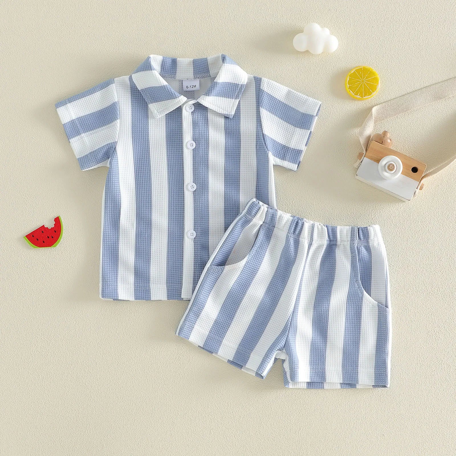 Conjunto Infantil Camisa Listrada Riviera — Camisa + Shorts