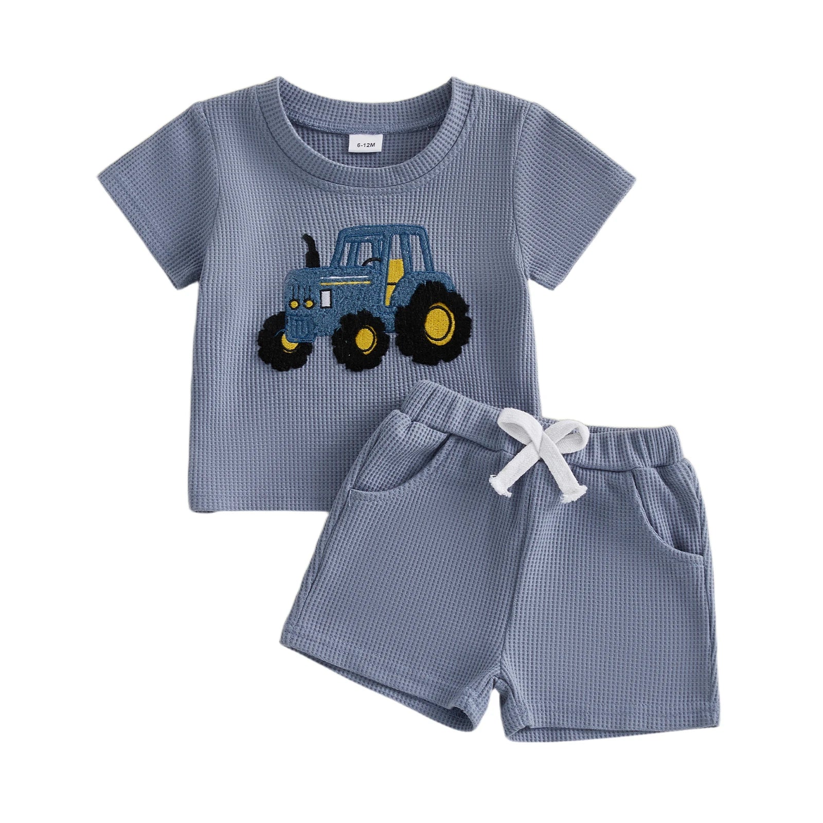Conjunto Infantil Waffle Trator — Camiseta + Shorts