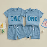 Conjunto Infantil Azul Clássico — Camisa + Bermuda