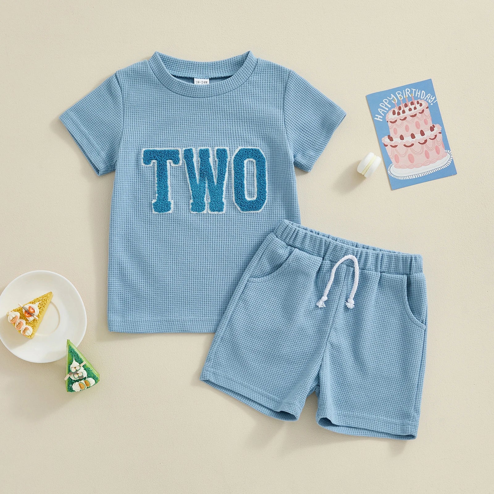 Conjunto Infantil Azul Clássico — Camisa + Bermuda