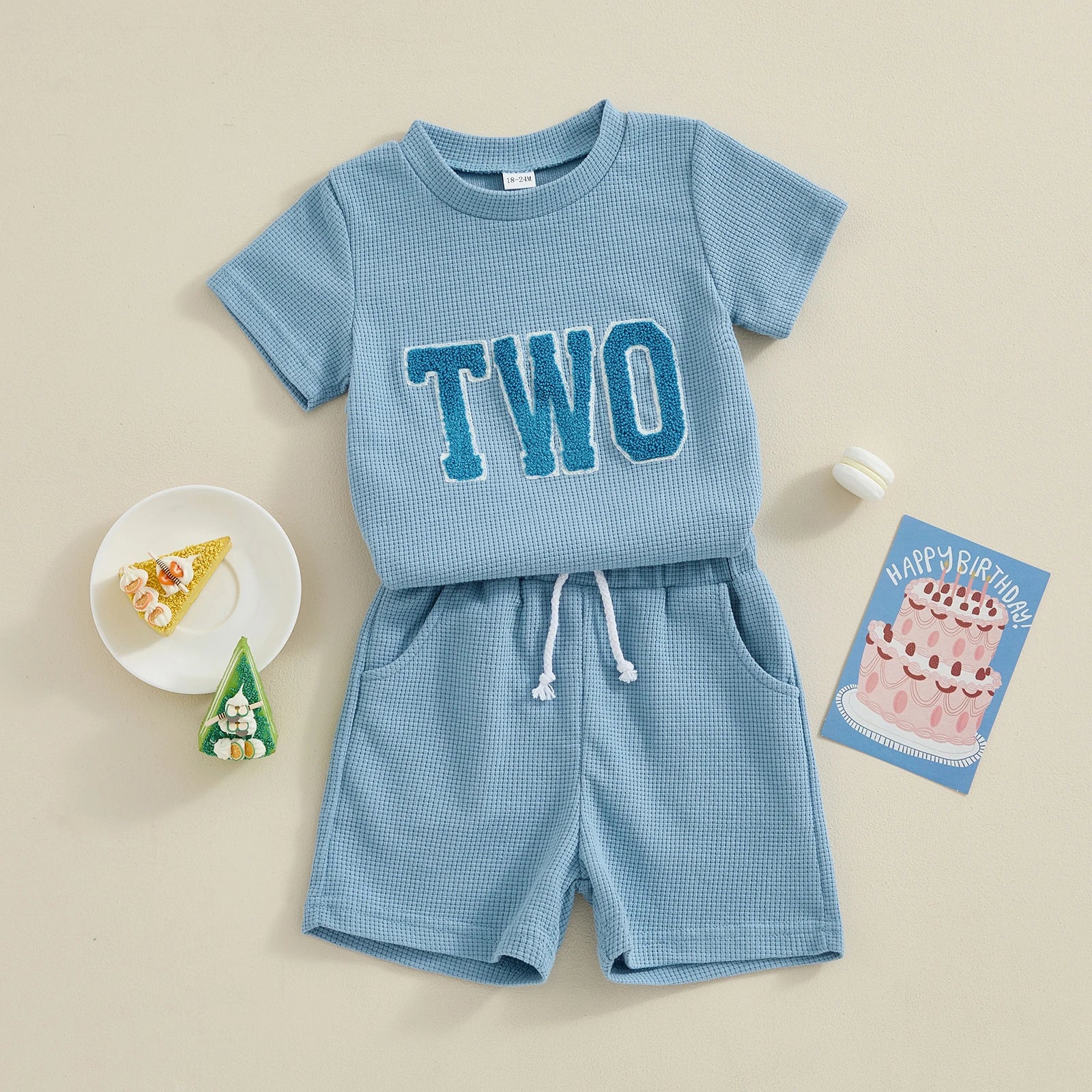Conjunto Infantil Azul Clássico — Camisa + Bermuda