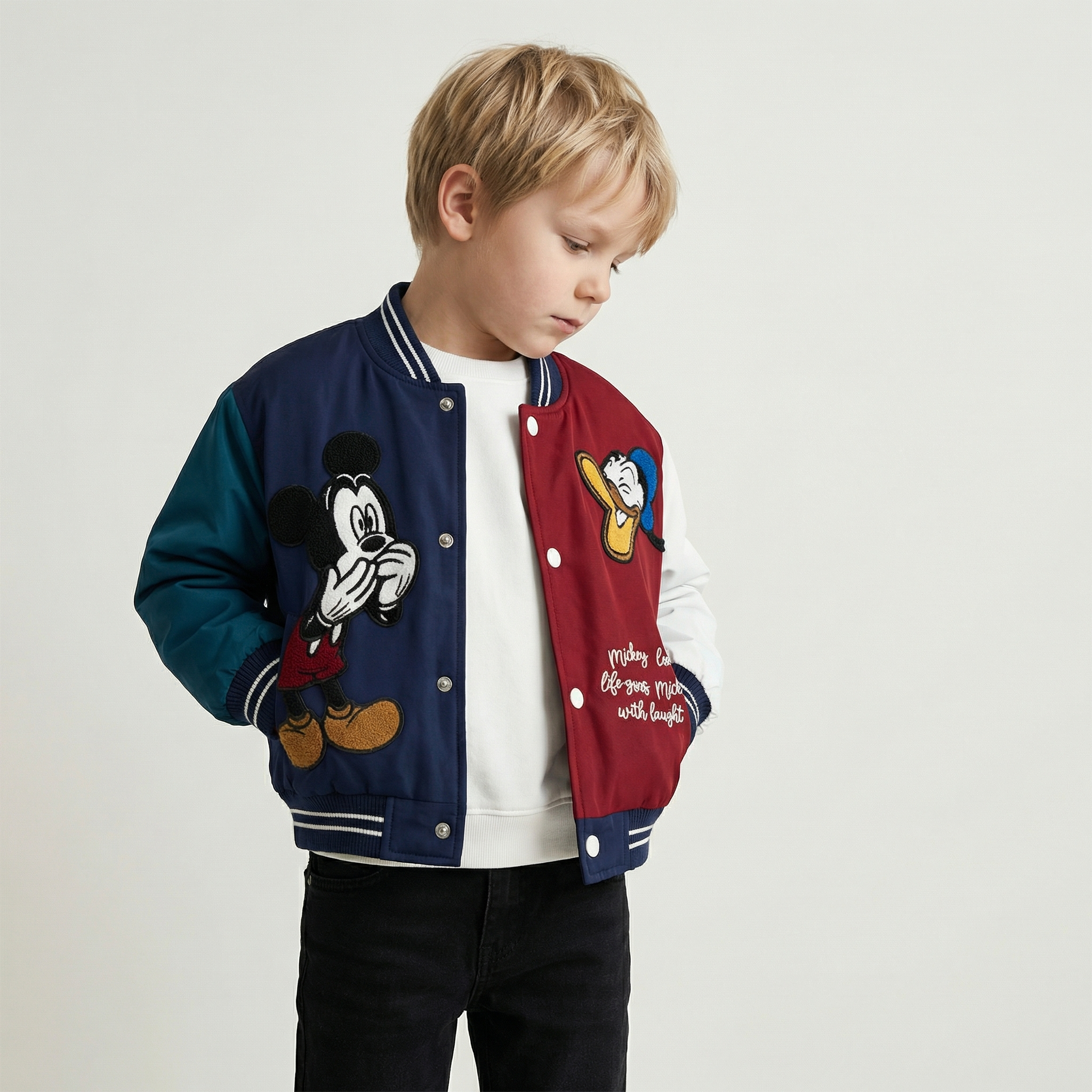 Jaqueta Infantil Varsity College — Patches Exclusivos