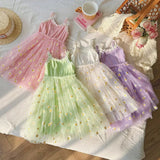 Vestido Infantil Floral em Tricô com Margaridas