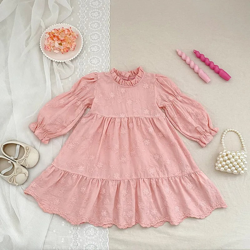 Sofia™ – Vestido Princesa Infantil com Bordado Floral