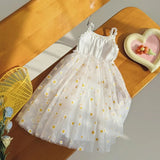 Vestido Infantil Floral em Tricô com Margaridas