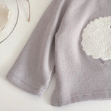 Conjunto Bebê Tricô Ovelha em Relevo — Cinza Claro
