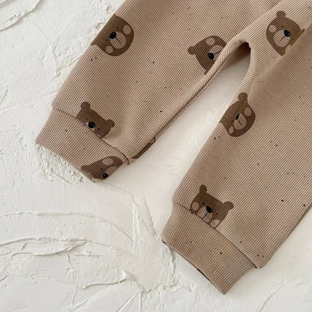 Conjunto Bebê Malha Ursinho no Bolso — Bege